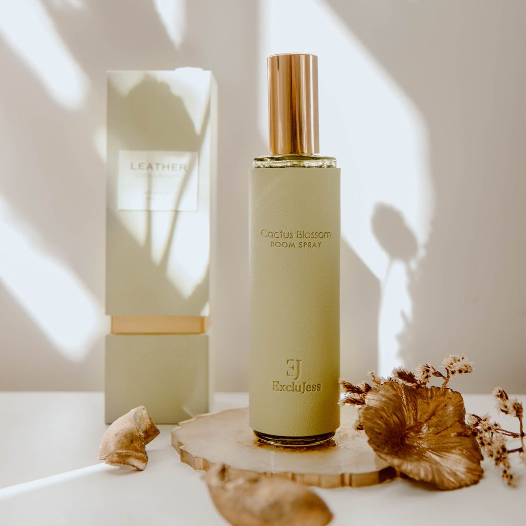 cactus en blossom green leather roomspray