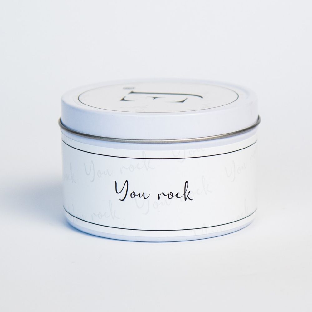 Quote kaars in blik - You rock-7