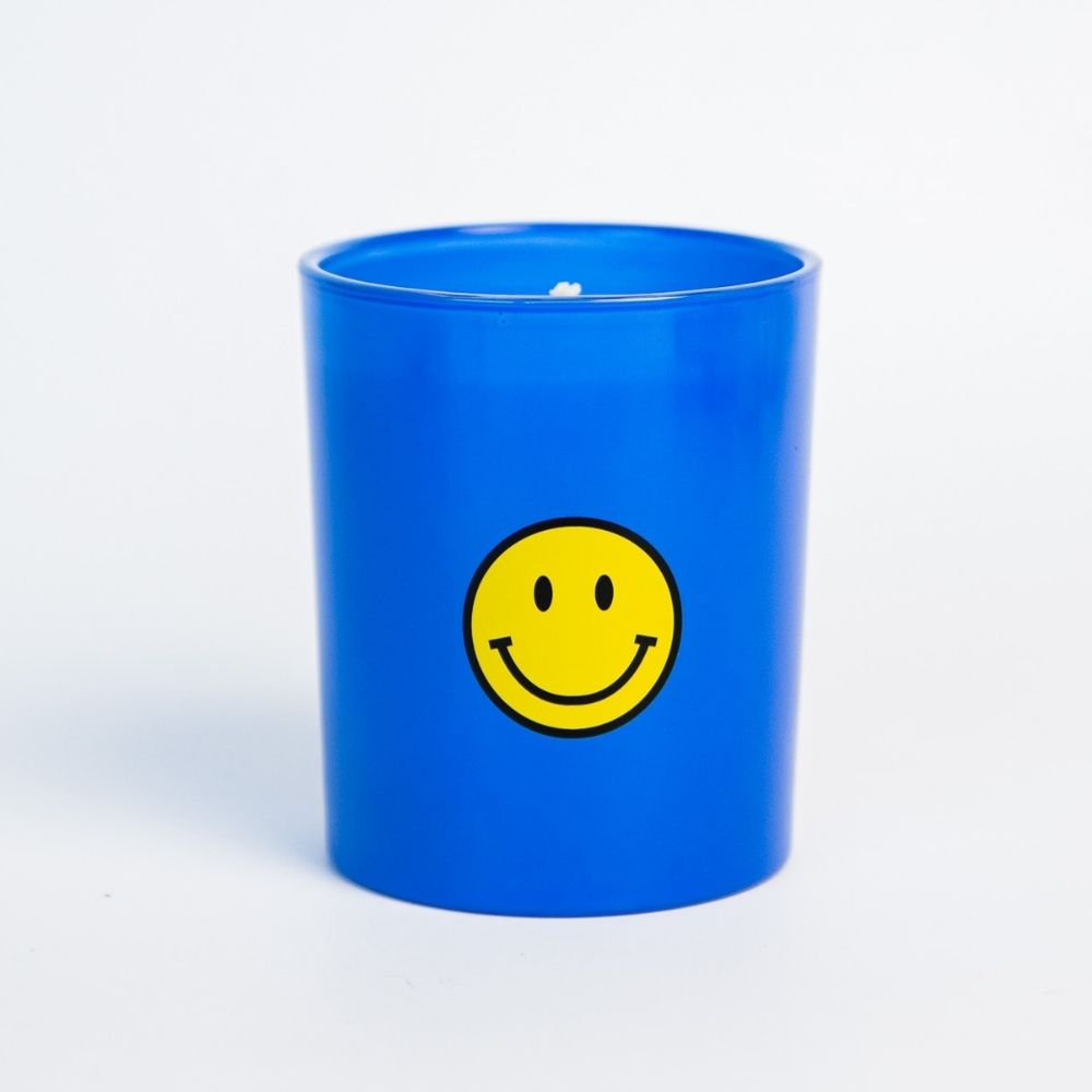 Smiley kaars - Blauw-1