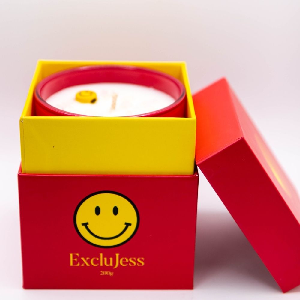 Smiley kaars - Roze-1