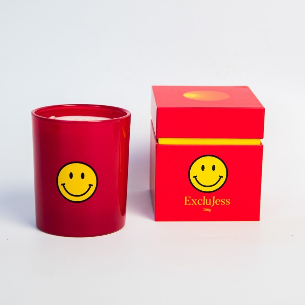 Smiley kaars - Roze-5