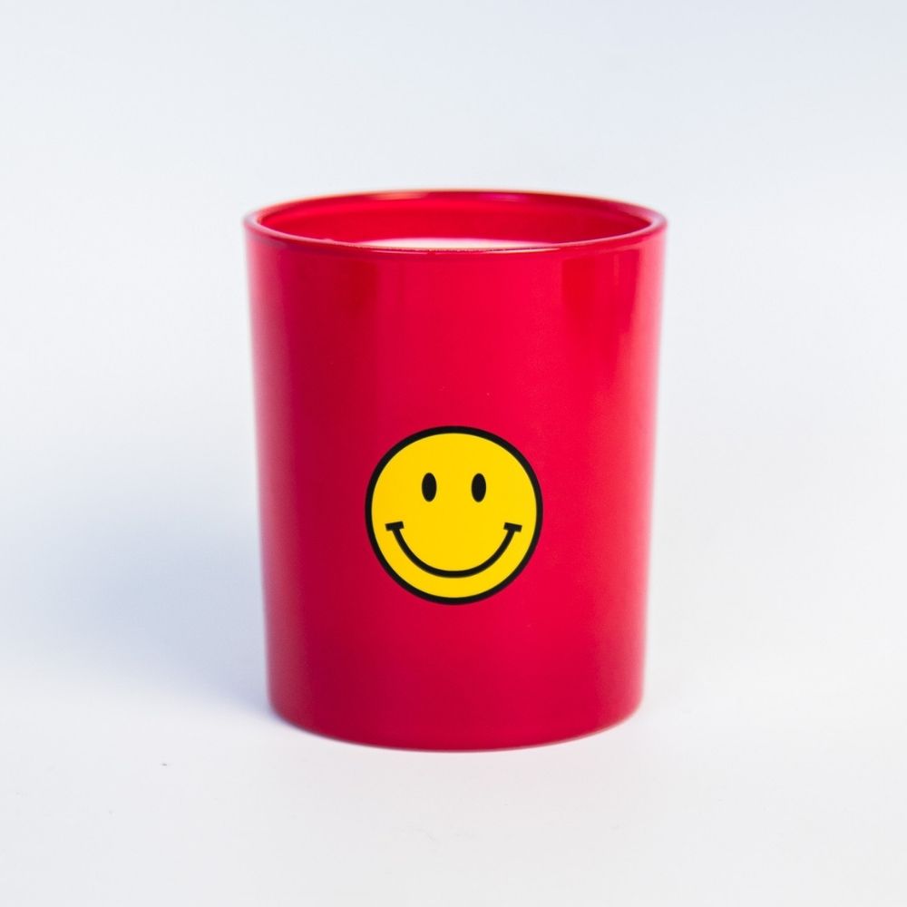 Smiley kaars - Roze-4