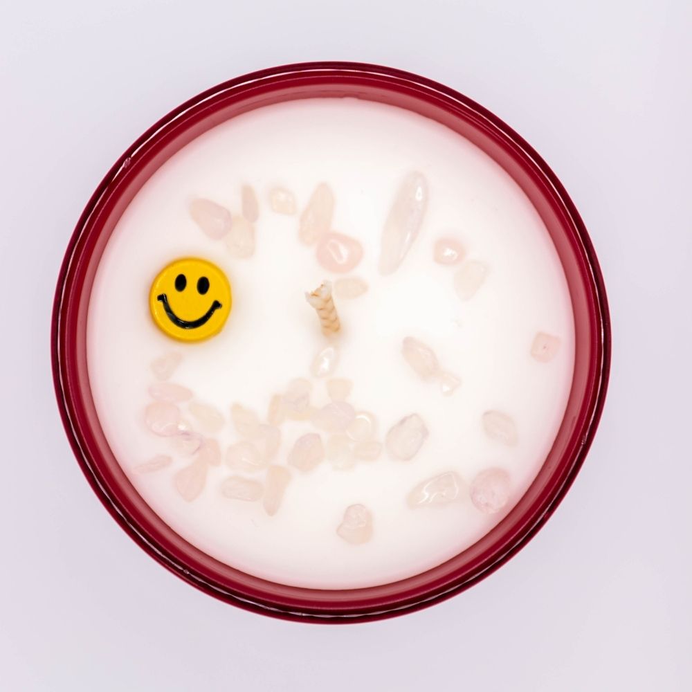 Smiley kaars - Roze-3