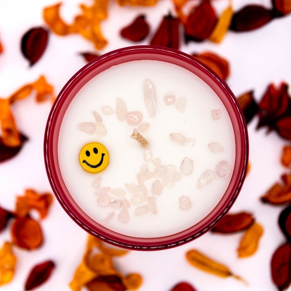 Smiley kaars - Roze-0