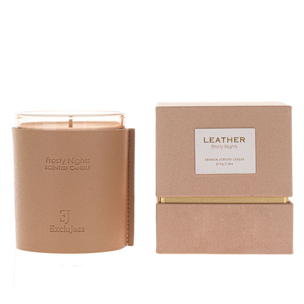 geurkaars in nude leder-1