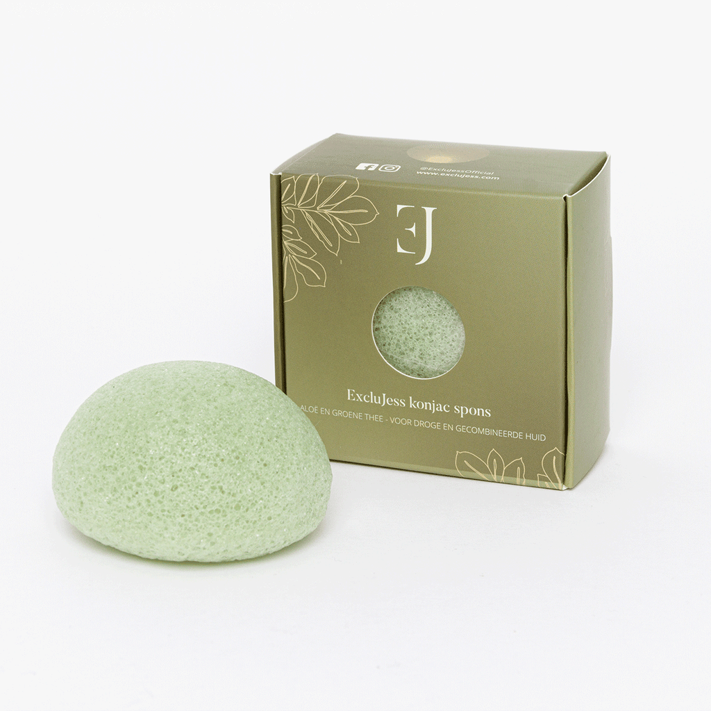 Aloë en groene thee konjac badspons
