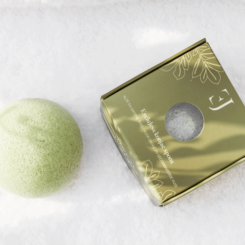 Aloë en groene thee konjac spons luxe